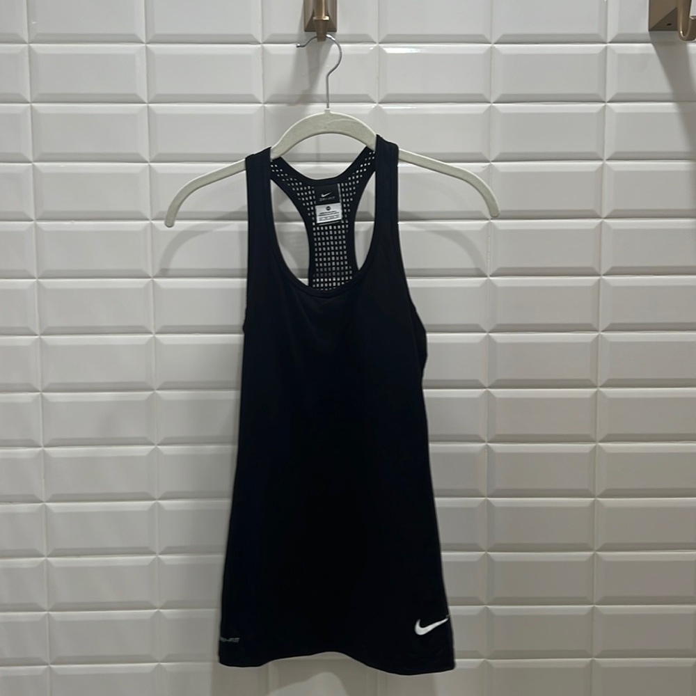 Nike black extra small tank top with half mesh back